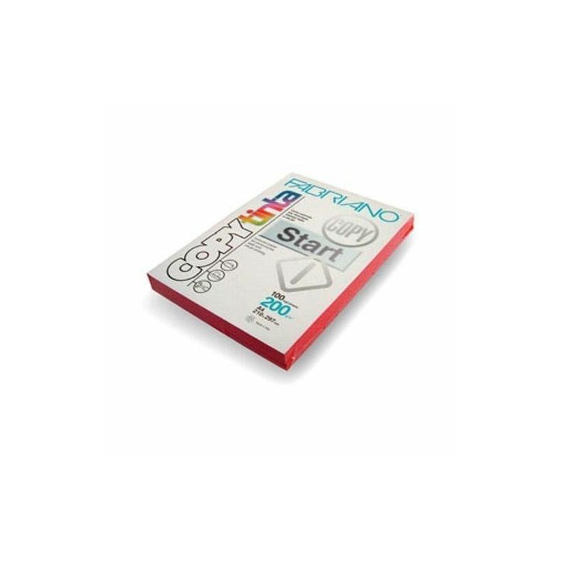 CARTONC.COLORATO A4 GR.200 FG.100 ROSSO