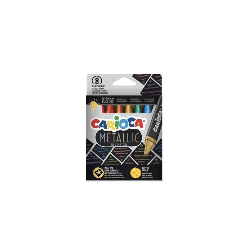 PASTELLI CERA MAXI TRIANGOLARI METALLICI PZ.8