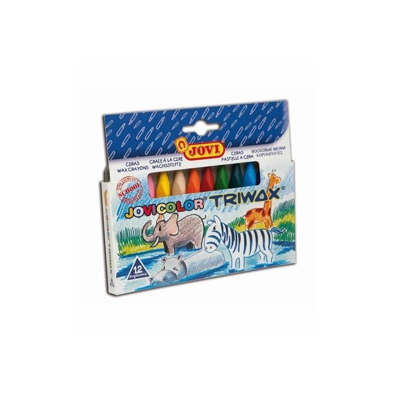 PASTELLONI CERA TRIANGOLARI TRIWAX JOVI PZ. 24 Ø MM.12X8,2 CM.