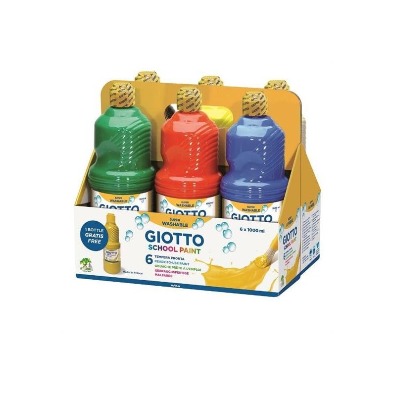 TEMPERA GIOTTO SUPERLAVABILE 6 COLORI ML. 1000