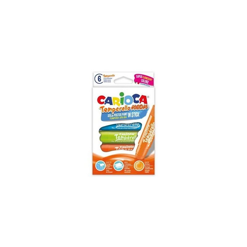 TEMPERA SOLIDA IN STICK PZ. 6 COL. NEON