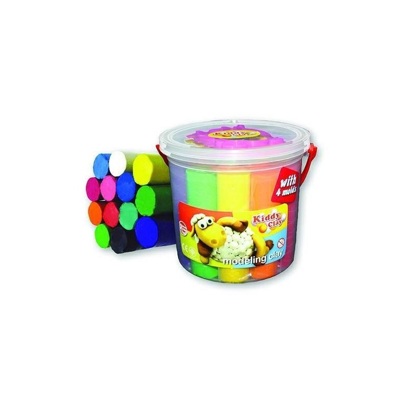PLASTILINA KIDDY CLAY GR.1240 SECCHIELLO 13 COL. ASS. + 4 FORMINE