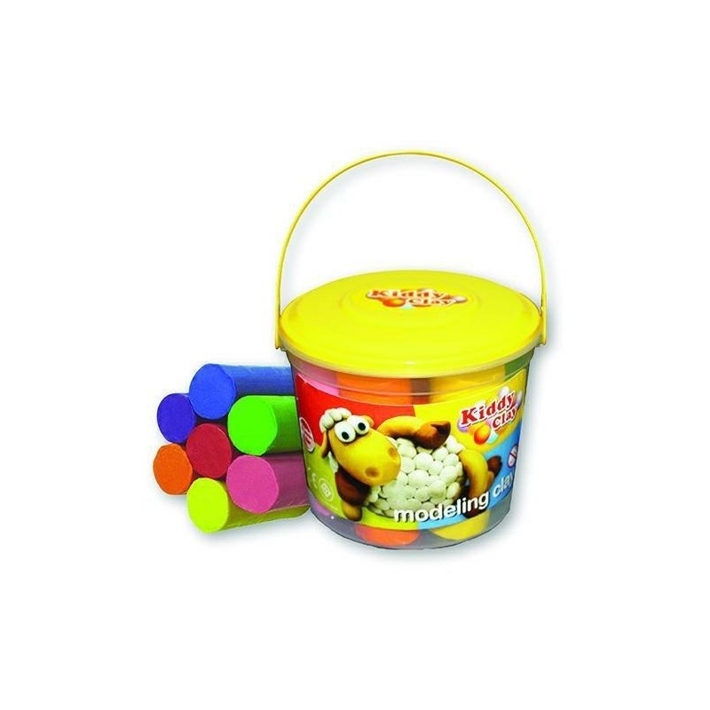 PLASTILINA KIDDY CLAY GR.500 SECCHIELLO 7 COL. ASS.