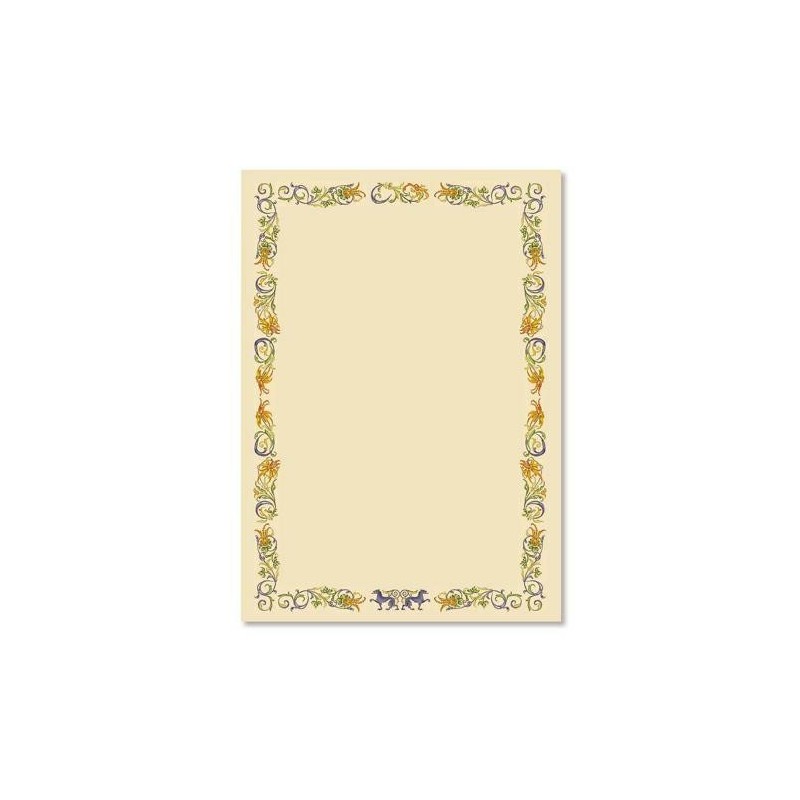 PERGAMENA CM.24X34 FG.10 GR.120 CORNICE FLOREALE