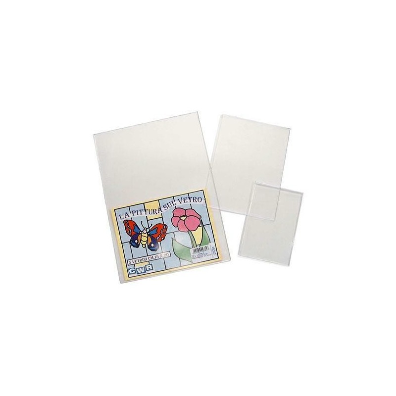VETRO SINTETICO LISCIO LASTRA CM.15X20  PZ.5