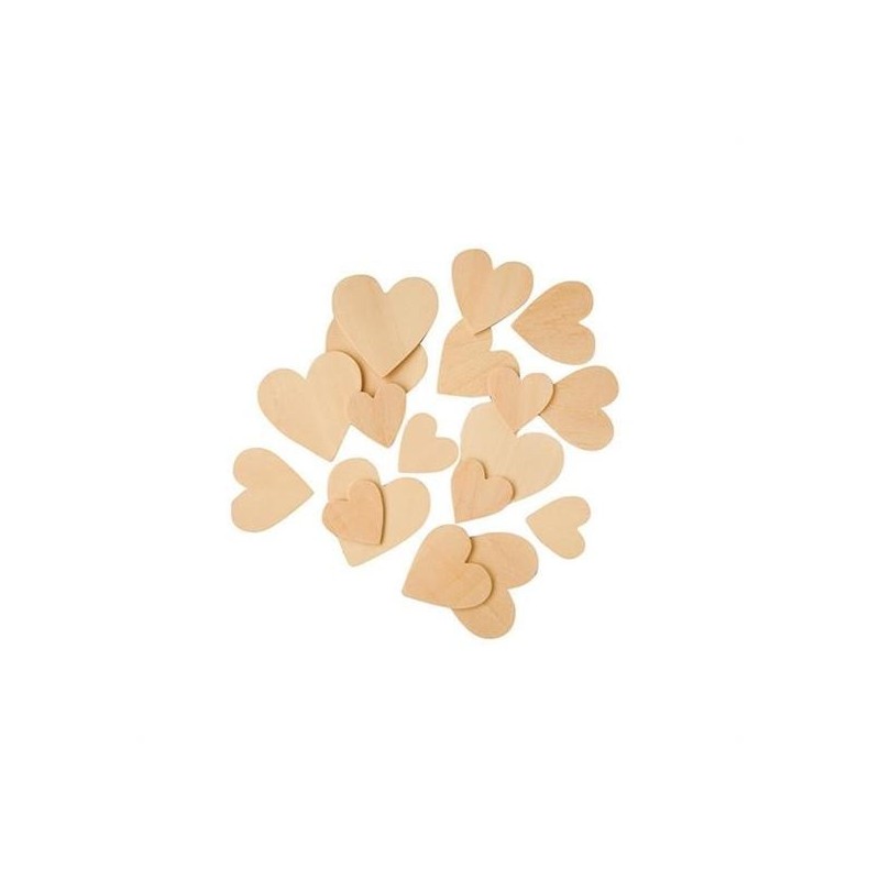 LEGNO DA DECORARE CUORI MM. 30-40-50 PZ.100