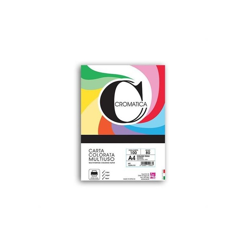 CARTA A4 GR. 80 FG. 100 CROMATICA AVORIO