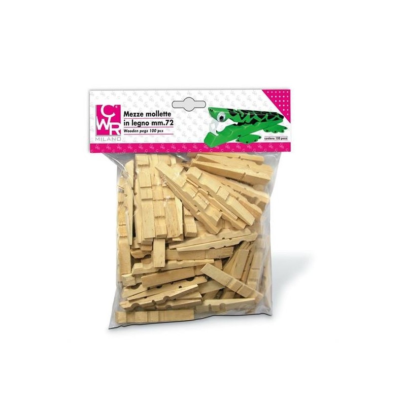 LEGNO DA DECORARE MEZZE MOLLETTE PZ. 100 MM.72X10