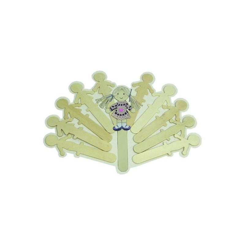 LEGNO DA DECORARE STECCHE PERSONAGGI PZ.10 CM. 12H