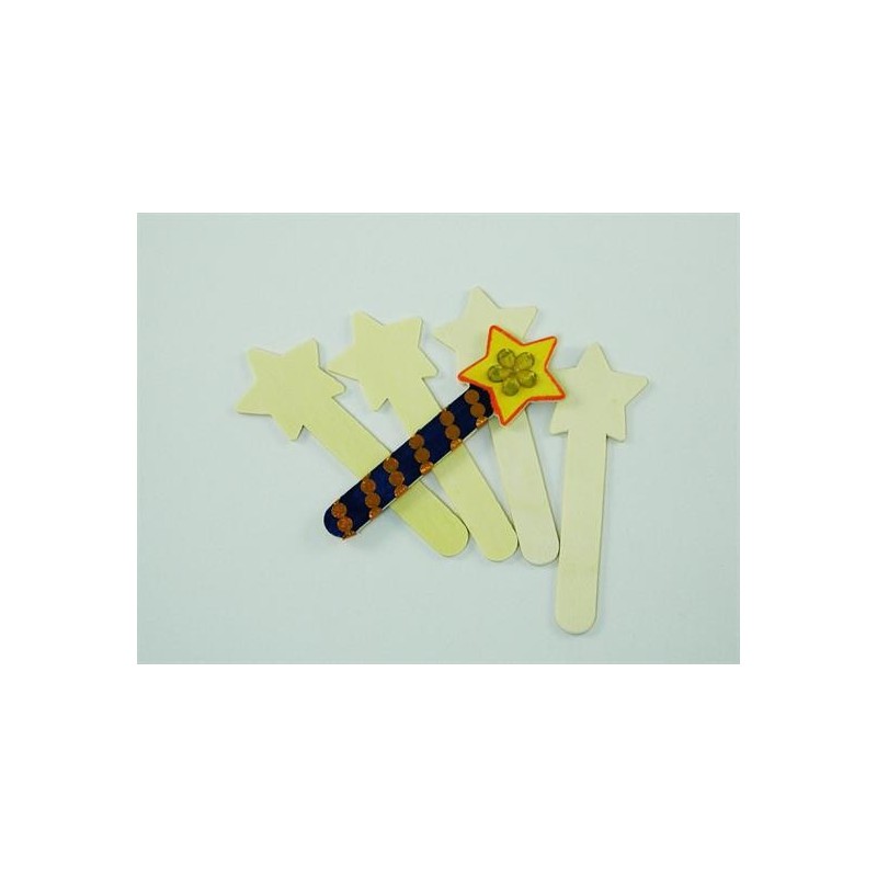 LEGNO DA DECORARE STECCHE STELLE PZ.10 CM. 12H