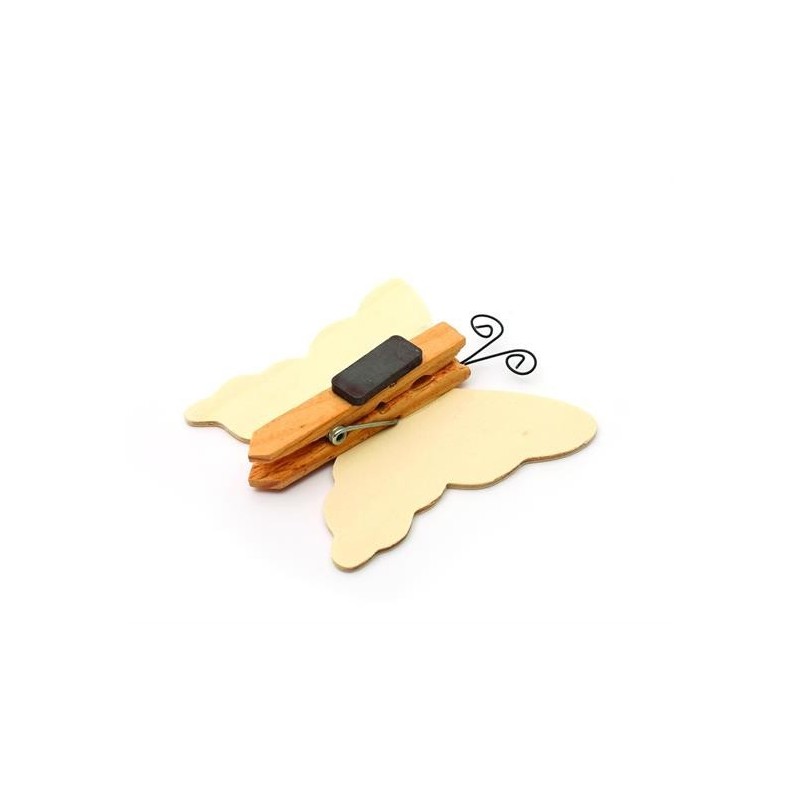 LEGNO DA DECORARE  CLIP MAGNETICO FARFALLA CM. 8,5X8