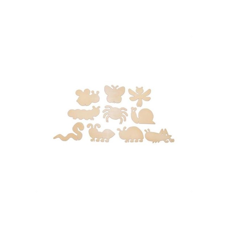 LEGNO DA DECORARE ANIMALI CON SUPPORTO PZ.10 MM.100X145