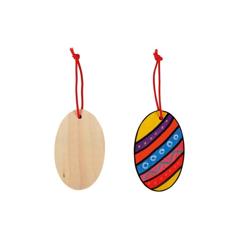LEGNO DA DECORARE OVALI DA APPENDERE PZ.6 CM. 8X5H