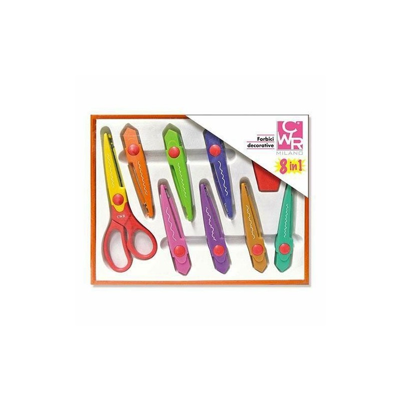FORBICI CM. 17 CON 8 LAME DECORATIVE KIT