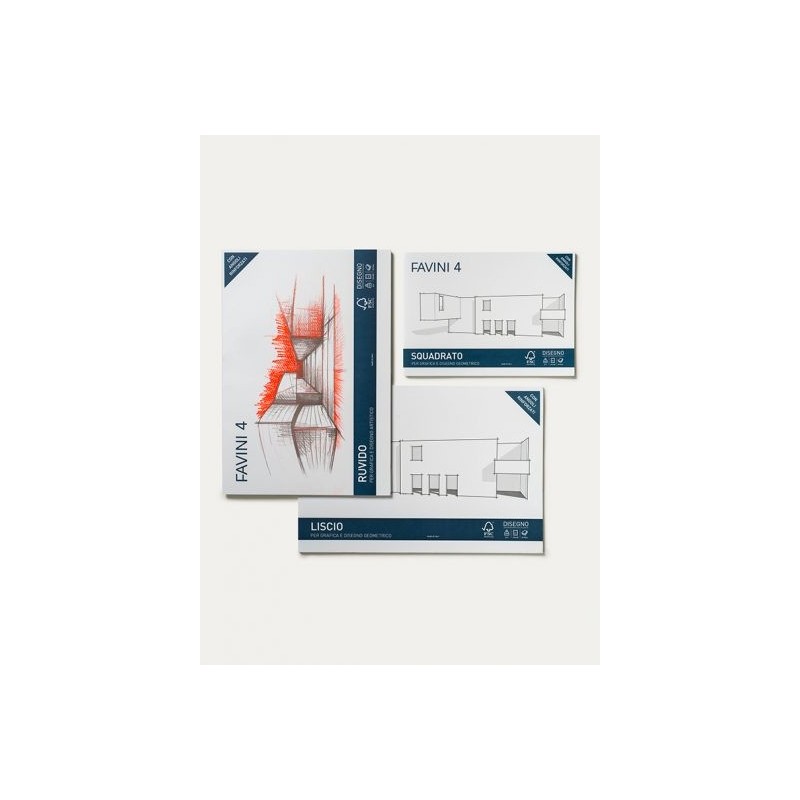 BLOCCO DISEGNO FAVINI F4 24X33 220 Gr 16 FOGLI IN 8 COLORI