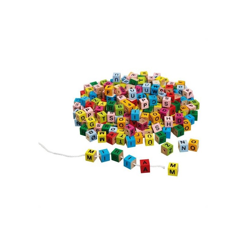 CUBI ALFABETO COLORATI DA INFILARE PZ.325