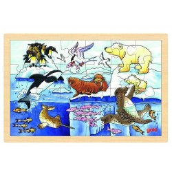 PUZZLE LEGNO 24 PZ ANIMALI...