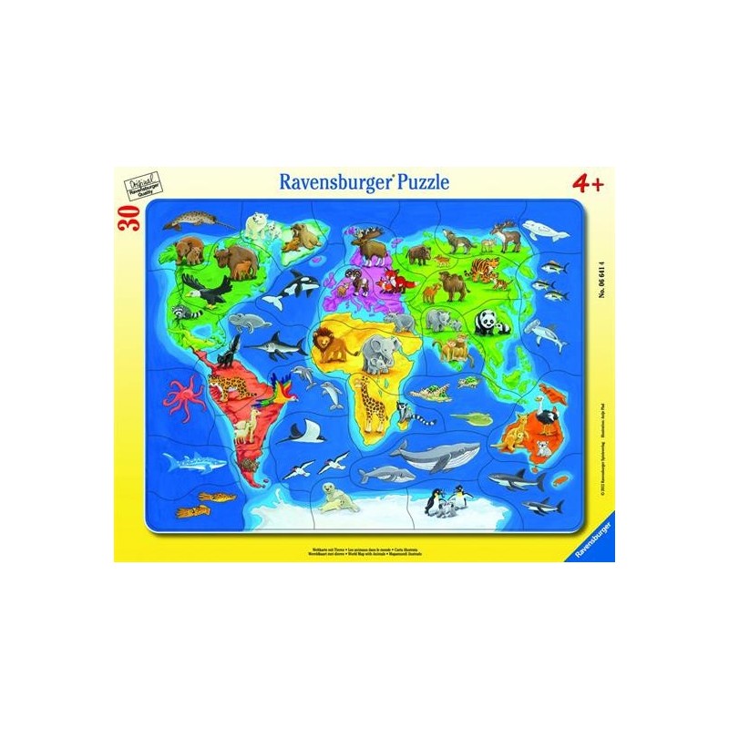 PUZZLE CORNICE PLANISFERO ANIMALI PZ. 30