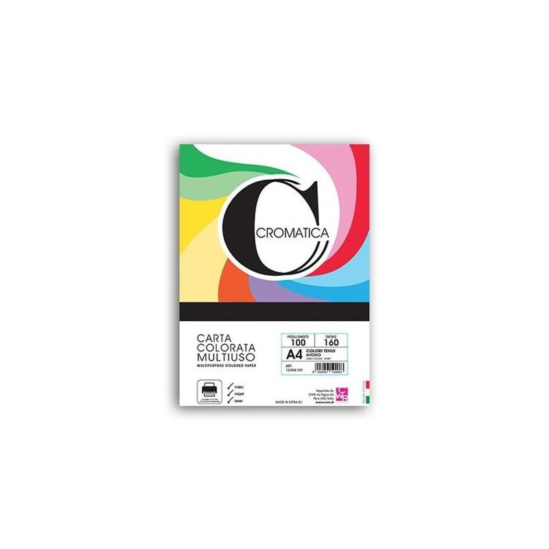 CARTONCINO A4 GR. 160 FG. 100 CROMATICA BIANCO
