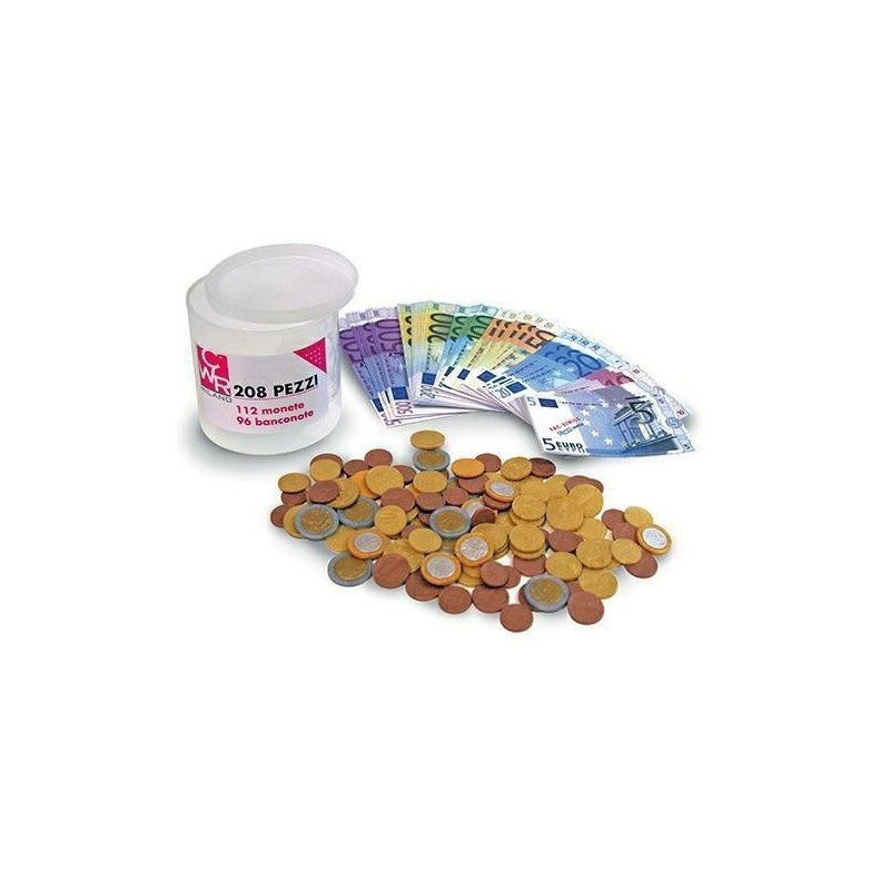EURO BARATTOLO 96 BANCONOTE + 112 MONETE