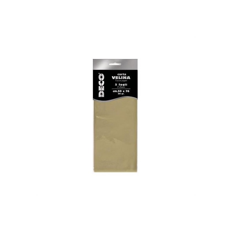 CARTA VELINA METALLIZZATA CM.50X76 FG.5 ARGENTO