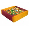 PISCINA PER PALLINE CM.200X200X60h SPESSORE CM.15 ARANCIO/ROSSO