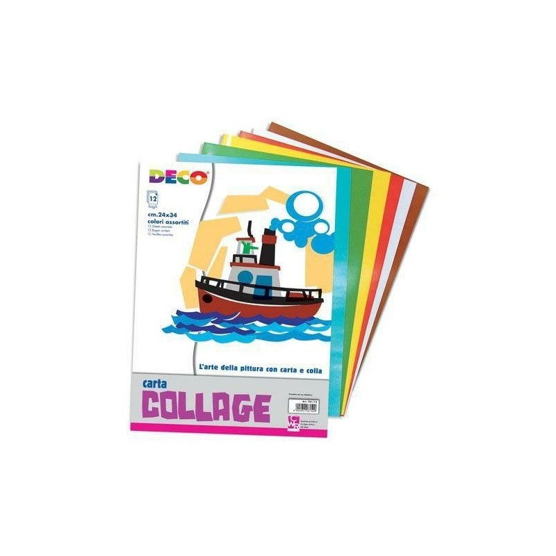 CARTA COLLAGE FG.12 24X34 COLORI ASSORTITI.