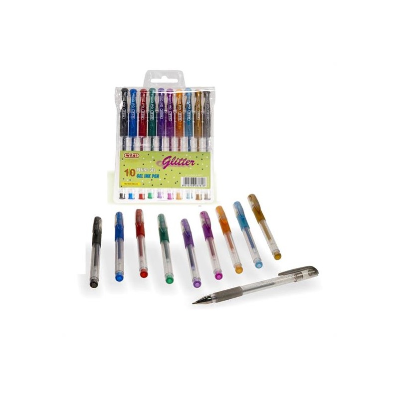 PENNA GEL GLITTER 10 COLORI