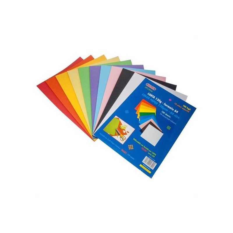 CARTA COLORATA A4 GR.120 FG.100 10 COL. ASS