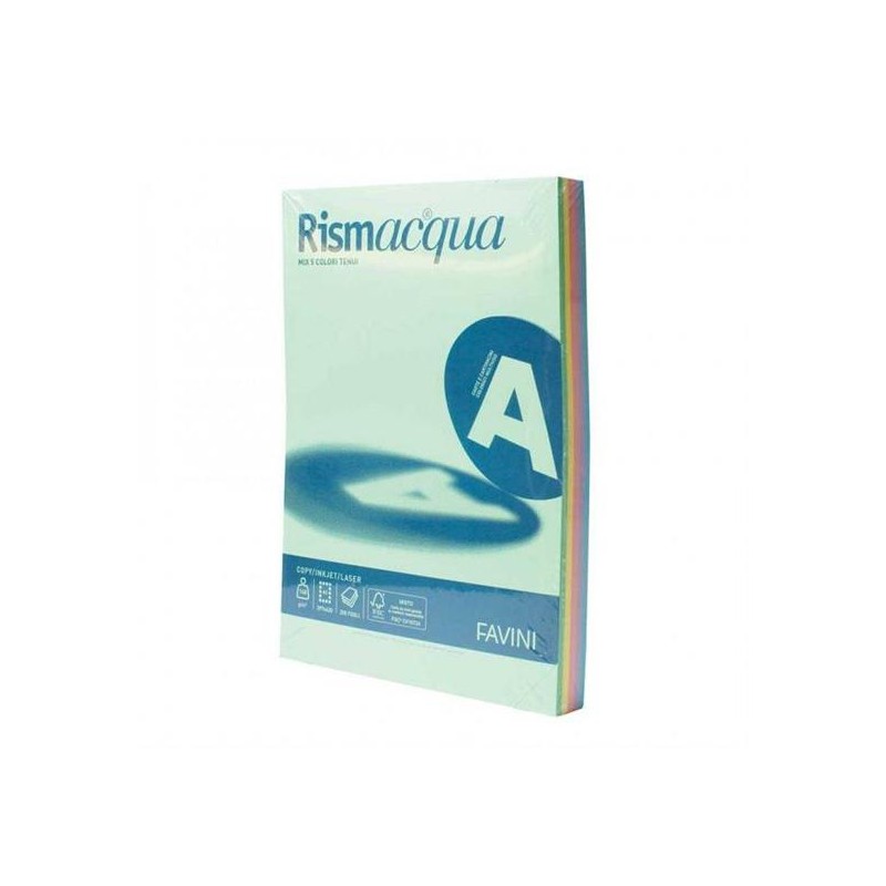 RISMAACQUA A4 GR. 200 FG. 125 5 COL. TENUI