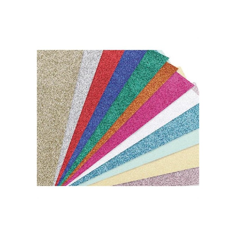 CARTONCINO GLITTER GR.330 CM.50X65 BIANCO
