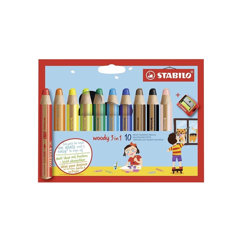 MATITONI STABILO WOODY 3 IN 1 10 COLORI
