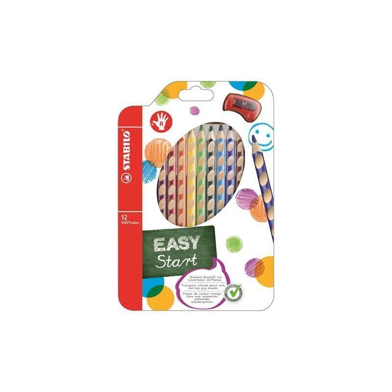 MATITONI TRINAGOLARI COLORATI STABILO ERGONOMICHE DESTRIMANI PZ.12
