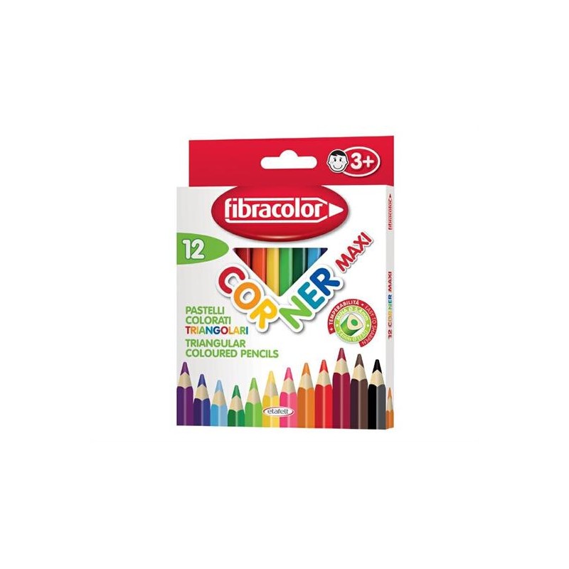 MATITA CORNER FIBRACOLOR TRIANGOLARE PZ.12