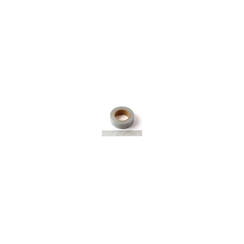 NASTRO ADESIVO GLITTER ARGENTO MM15X5MT