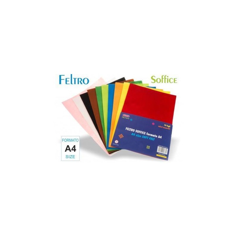 PANNO FELTRO SOFFICE A4 FG. 10 COL. ASS.