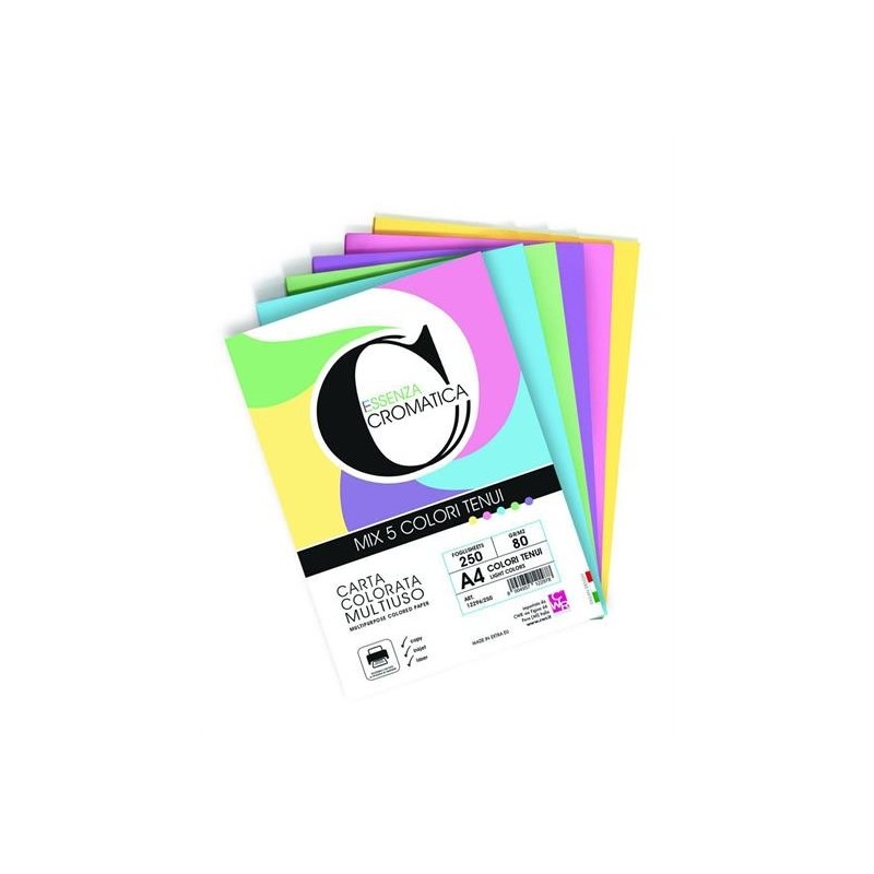 CARTA FOT. A4 TINTE TENUI\5 COL. GR.80 250FG.