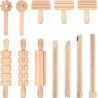 SET 12 ATTREZZI IN LEGNO PER MODELLARE