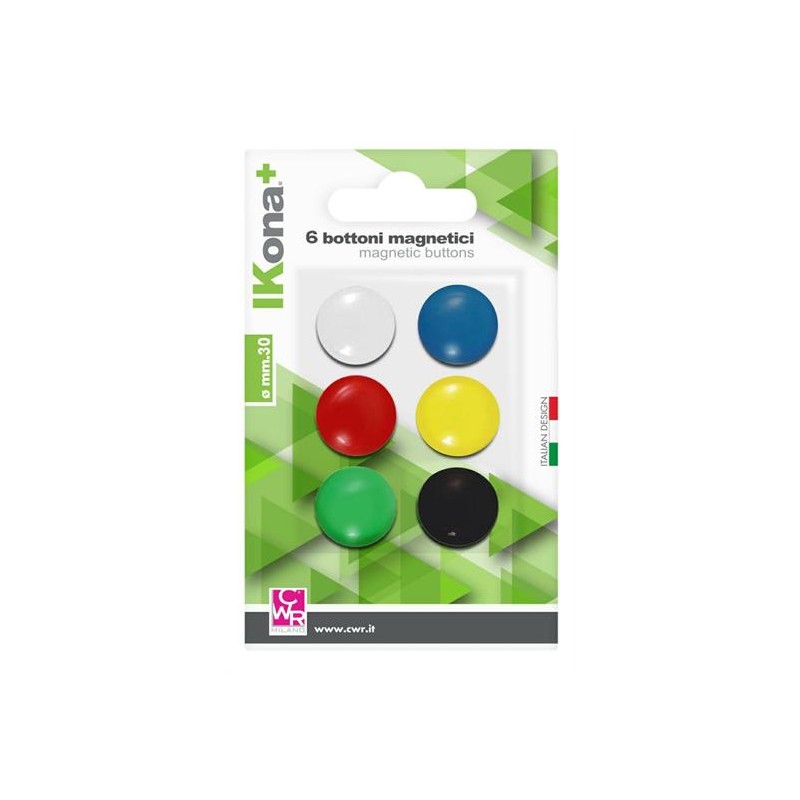 BOTTONI MAGNETICI COLORATI Ø CM.3 PZ.6