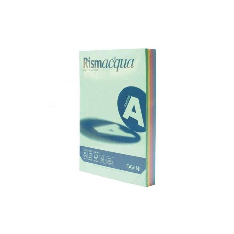 RISMAACQUA A4 GR. 140 FG. 200 5 COL. TENUI
