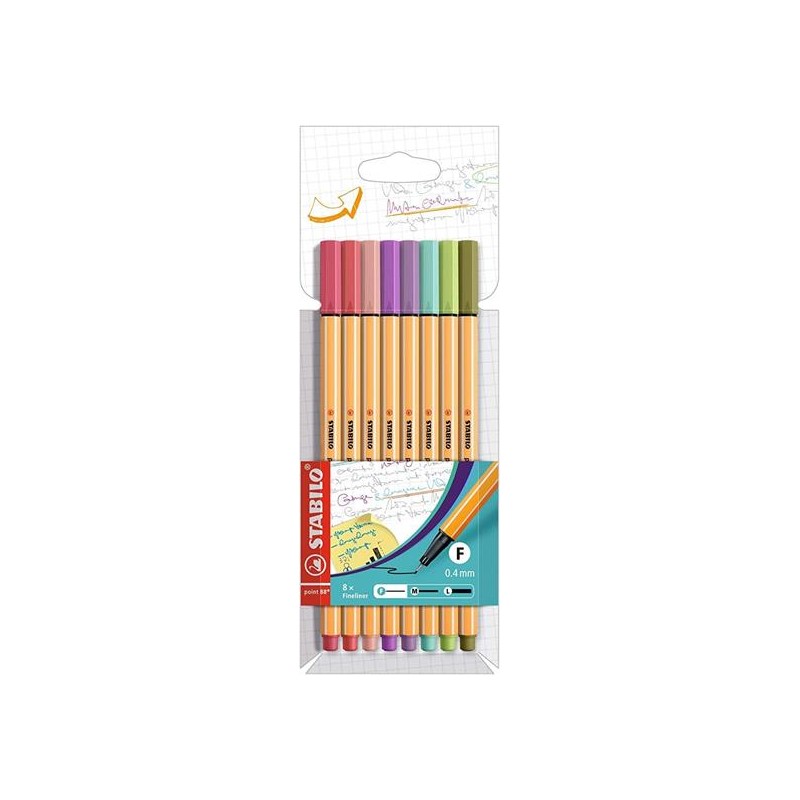 PENNARELLI POINT 88 ASTUCCIO MM.4 8 COLORI PASTEL