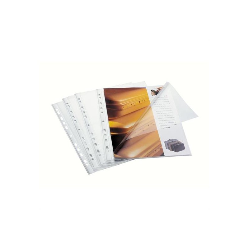 BUSTE PVC CON FORI A4 A SOFFIETTO PZ. 10