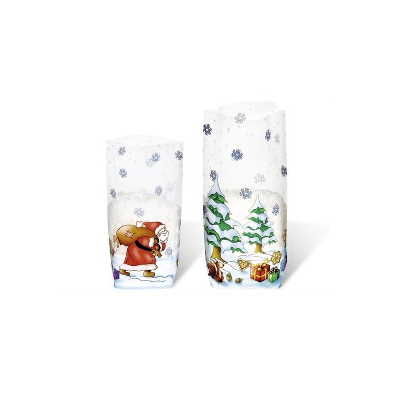 SACCHETTI REGALO NATALE 14,5X23,5CM  PZ.10